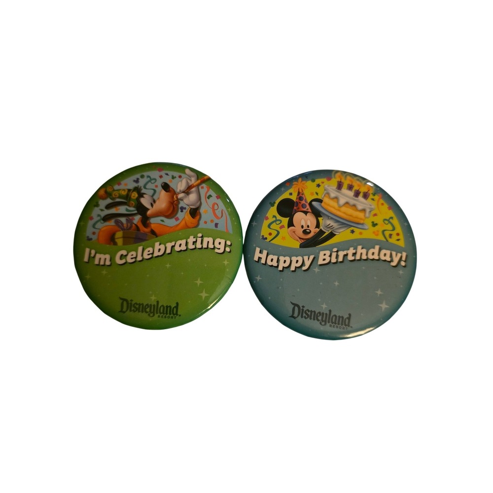Disneyland Resort Mickey Mouse HappyBirthday Goofy CelebratingButton Bundle Pins